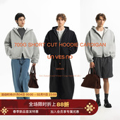 重磅Unvesno 亚历山大廓形保暖秋季 蒋敦豪同款 开衫 连帽卫衣