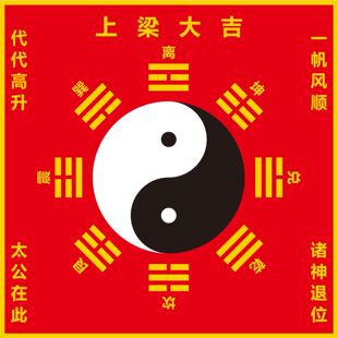 上梁太极八卦图 步步高升图 后天太极八卦图贴 装饰贴纸 上梁专用