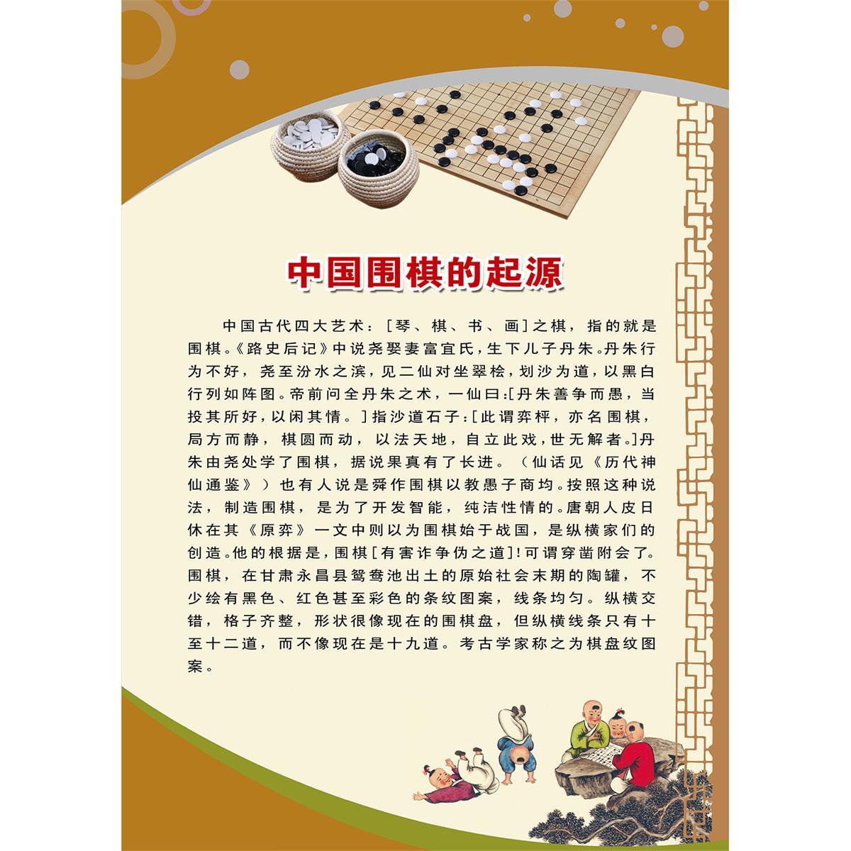 围棋的起源由来术语下棋口诀宣传栏上墙挂图贴纸海报宣传栏贴画