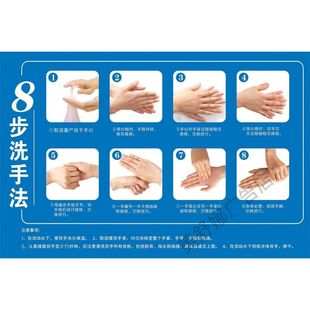 8步洗手法7步洗手法墙贴标识牌医院学校幼儿园洗手步骤防水装 饰画