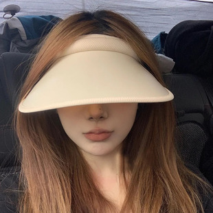 帽子女太阳帽露顶韩国防紫外线UV遮阳帽 晚晚同款 防晒帽空顶夏季