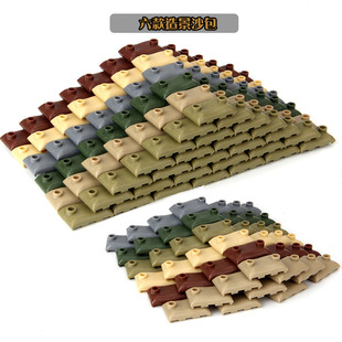 乐玩具高积木军事二战人仔武器掩体碉堡沙包战壕堡垒炮楼场景拼装