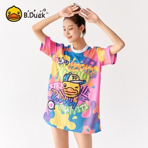 B.Duck泳衣女保守分体高级感三件套新款大码mm遮肚显瘦专业游泳装