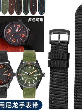 适配CITIZEN西铁城光动能手表带BM8475/BM7140尼龙帆布男表带22mm