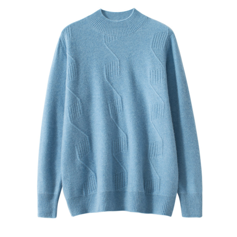 100 PURE CASHMERE FALL|WINTER 2022 SEMI-TURTLENECK CASHMERE SWEATER MENS PADDED SWEATER LOOSE AND VERSATILE BASE LAYER TREND