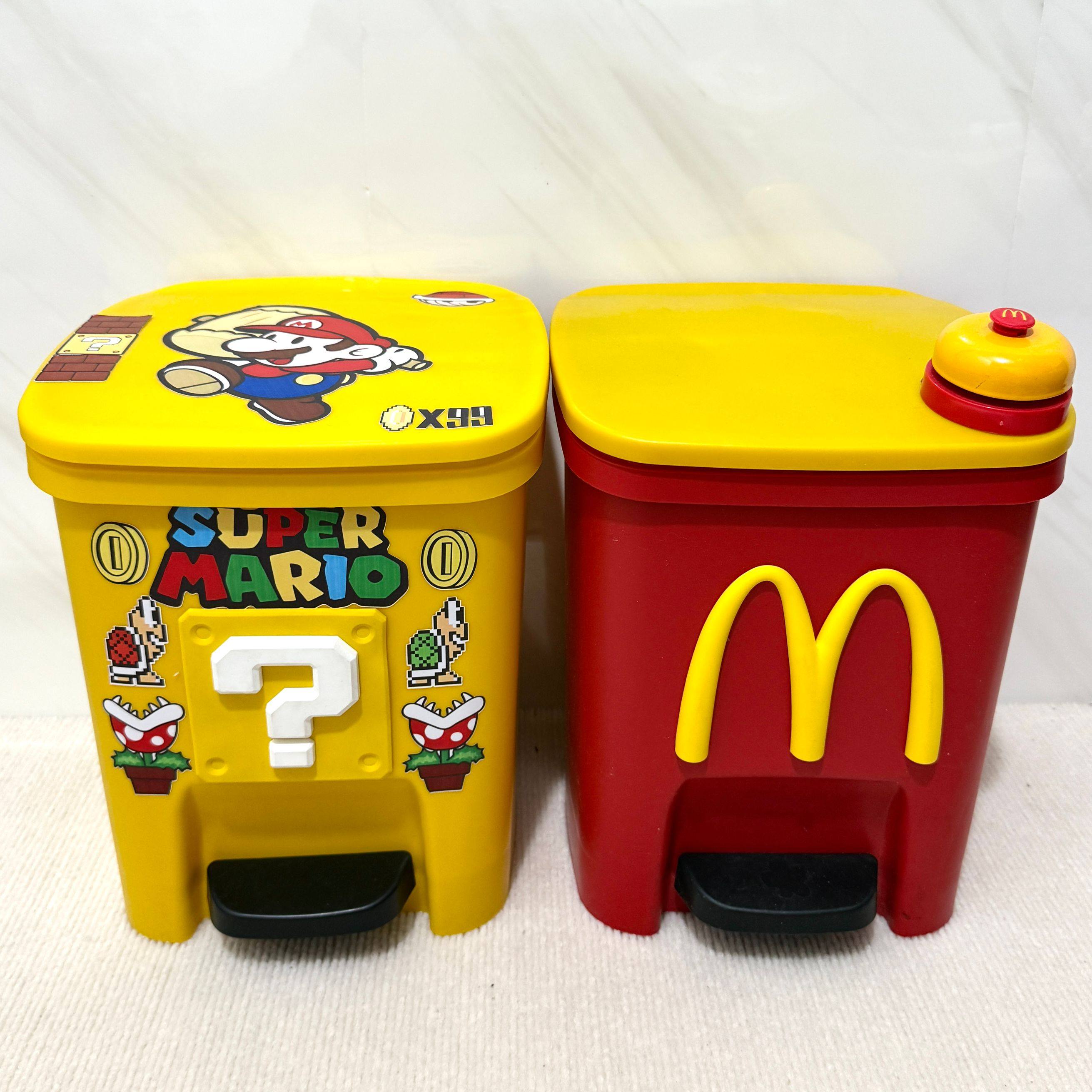 马里奥垃圾桶高颜值可爱卡通家用卧室客厅大容量脚踏式带盖卫生间