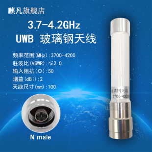 UWB室外防水天线3.7G 4200mhz玻璃钢全向天线 3700 4.2G短天线 N头UWB遥测定位测距无线传输通讯天线