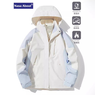 NASA冲锋衣外套三合一春秋季新款爆款防风防水情侣潮牌百搭