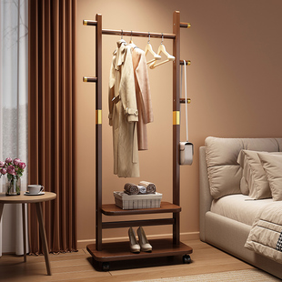挂衣架落地卧室小型立式床边晚上放衣服神器入户客厅衣帽架置物架