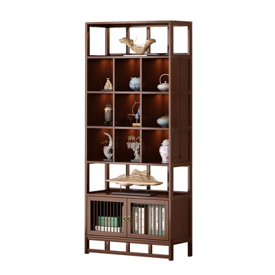 禹兴新中式多宝阁十二宫格博古架
