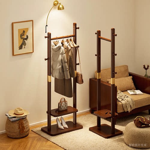 实木挂衣架落地卧室家用衣帽架