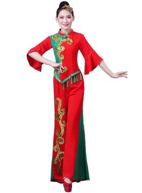 秧歌扇子舞服喜庆新款高档时尚