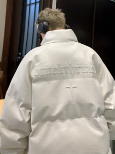 美式潮牌皮棉服男款冬季立领棉衣外套宽松加厚面包服晋江棉袄子