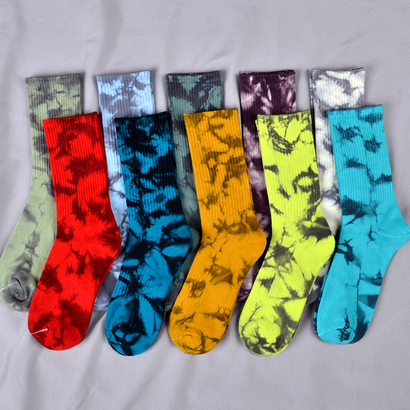 扎染袜子中筒渐变潮牌袜篮球运动长袜男女个性街头渲染嘻哈滑板袜,运动包/户外包/配件,运动袜,淘宝优惠券,粉丝福利购,淘宝优惠卷