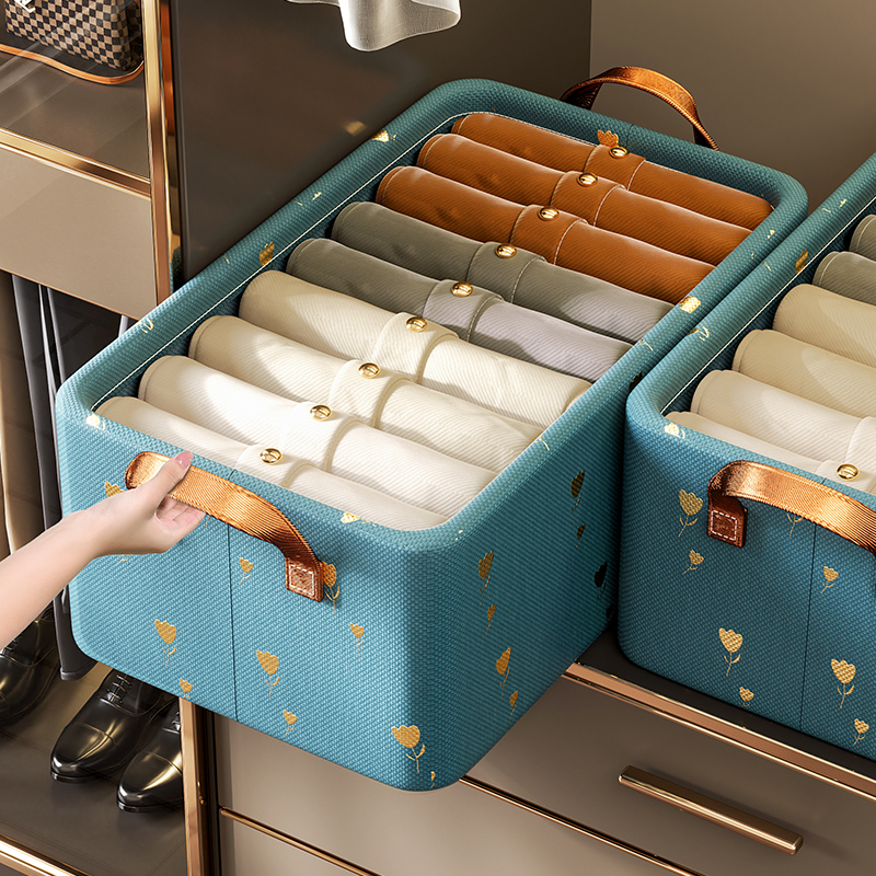 6个装 收纳筐衣服收纳盒放衣柜收纳分层神器收纳箱家用衣物整理盒