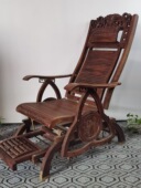 老挝大红酸枝微凹黄檀清式 摇摇椅午休懒人椅古典新中式 红木家俱