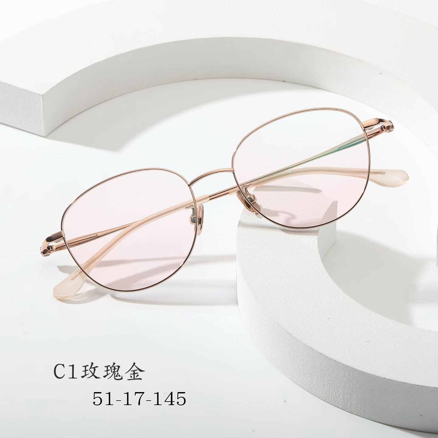 V1210复古纯钛超轻眼镜框近视女度数男生防蓝光多边形素颜神器51