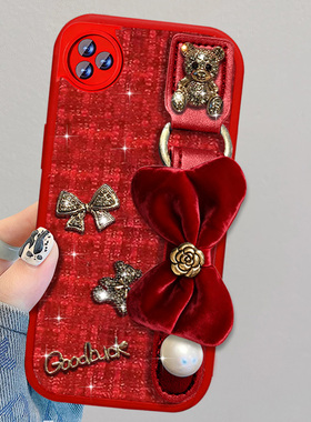 2026布艺小香风适用小米Civi5Pro手机壳新款cc9e马年12喜庆1S防摔13x全包8红色9外壳4名媛Turbo3新年15毛绒