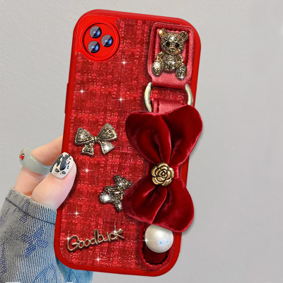 2026布艺小香风适用小米Civi5Pro手机壳新款cc9e马年12喜庆1S防摔13x全包8红色9外壳4名媛Turbo3新年15毛绒