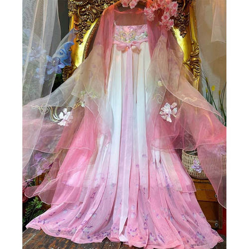 唐制汉服女夏季款重工刺绣诃子裙