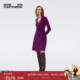 裹身连衣裙DR3R001 V领毛衣裙紫罗兰短款 博主同款 DVF