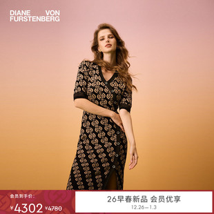 骐骥锁链提花针织连衣裙DK4T002 DVF2026早春新品 新年限定系列