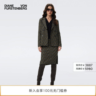 DVF环扣锁链编织提花双排扣西服外套JN3T001 提花工艺