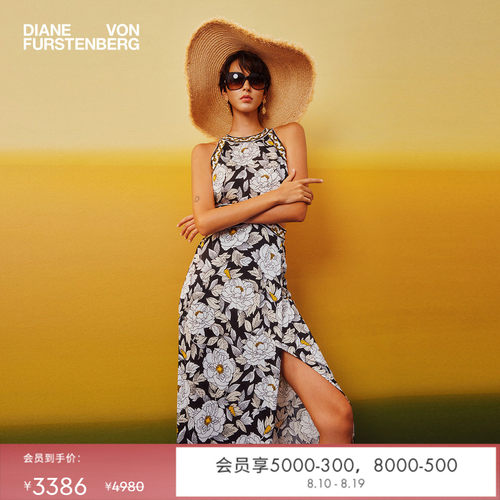 [摩登针织]DVF2026春夏新款海岛度假风摩登比芭玫瑰连衣裙DS1U029