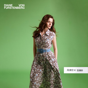 DVF2025春夏新款 连衣裙DS1T014 POLO领度假短袖 植物印花衬衫