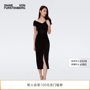 DVF礼服哑光针织中长款 连衣裙DS2S011 小黑裙
