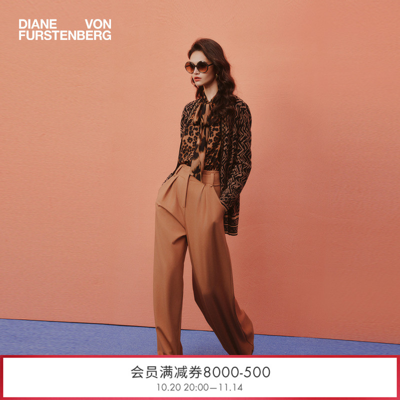 [博主同款]DVF2025秋冬新款沙漠驼长裤PL3T002