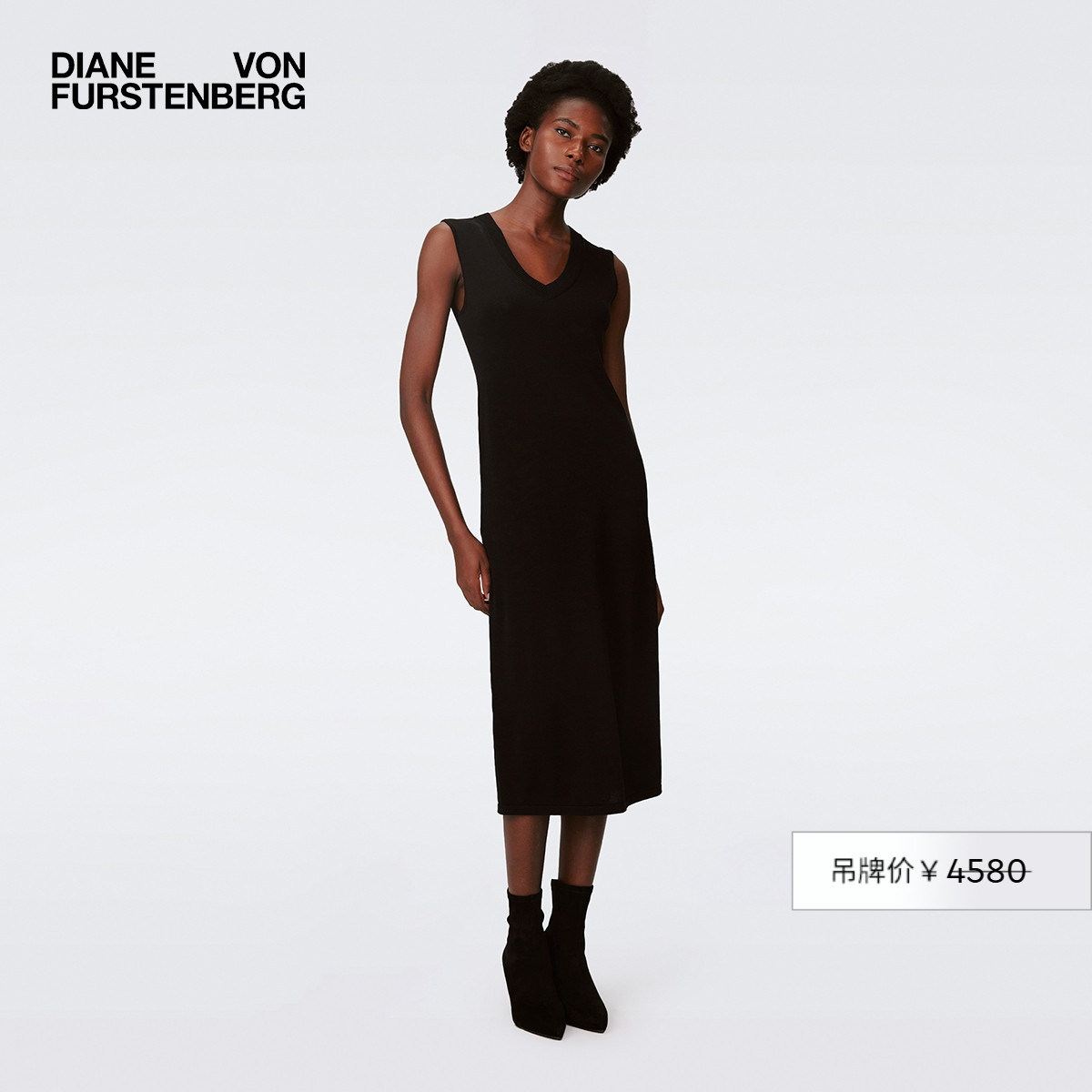 DVF2025新款曜石黑连衣裙