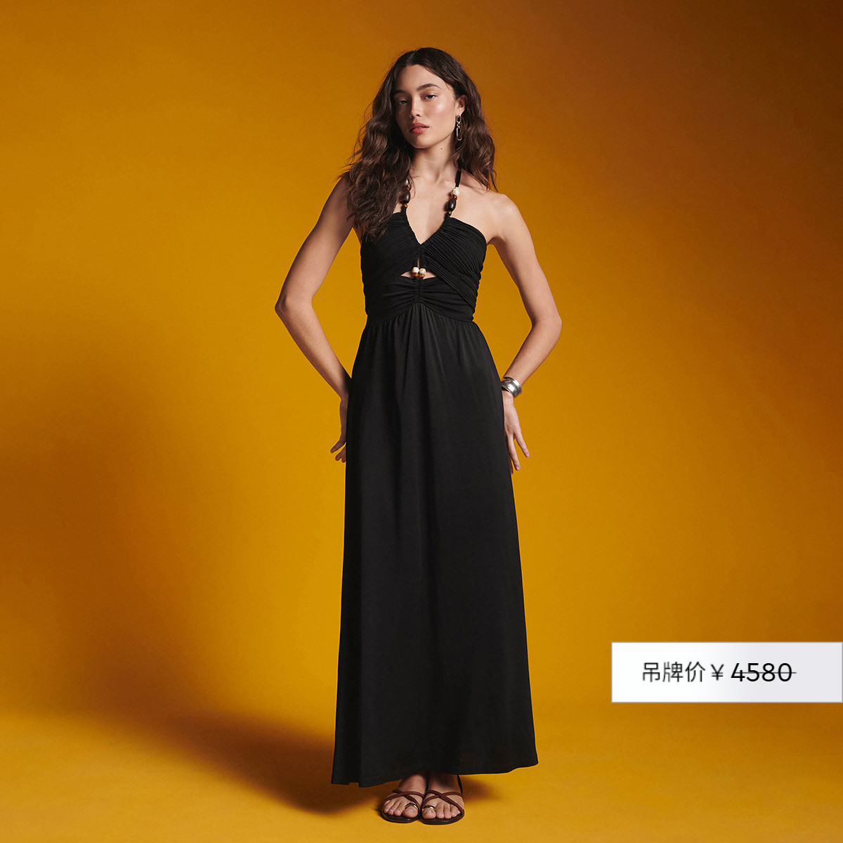 DVF波西米亚风小黑裙拼接连衣裙