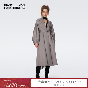 DVF秋冬大象灰外套CL3S003 双面毛呢