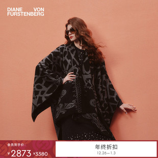 幸运图腾编织提花双面毛呢披肩FW3T002 DVF2025秋冬新款 提花工艺