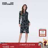 连衣裙DL4T007 度假蕾丝花卉修身 天丝羊毛 DVF2026早春新款