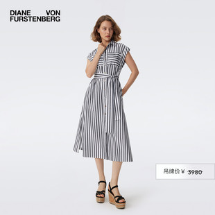 条纹衬衫 度假POLO领短袖 博主同款 连衣裙DS1T006 DVF2025春夏新款