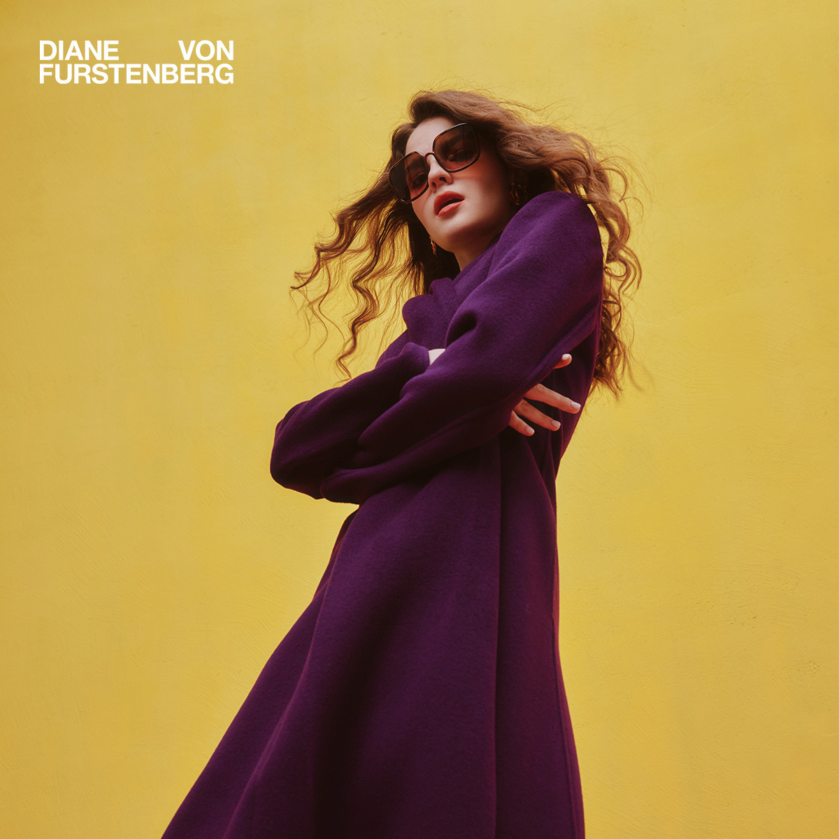 DVF2025新款典雅紫大衣