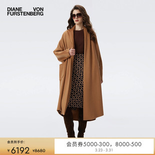 DVF毛呢羊毛沙漠驼大衣外套CL3T004