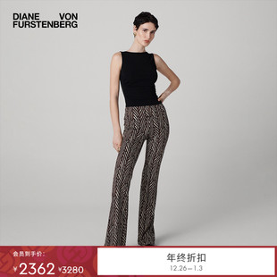 咖色光影虎纹微喇长裤 新款 DVF2025秋季 PL2T001 博主同款