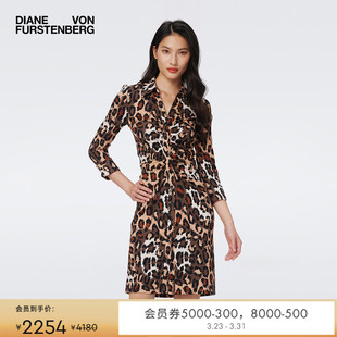 DVF豹猫纹动物印花海文针织衬衫 连衣裙DL3S019 式