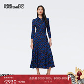 DVF印花长袖 中长款 裹身连衣裙DW4R017