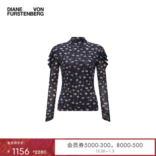 弹力网纱内搭上衣BL3R017 长袖 DVF 半高领打底衫