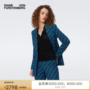 DVF西服几何图案针织提花外套JS3S001 提花工艺