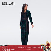 电视剧同款 DVF 气质动物印花长袖 喇叭连体裤 PJ3R006