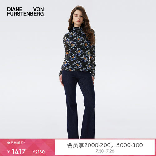 DVF2025新款水墨百合图案上衣