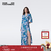 DVF2026早春新款 海岛度假 度假铃兰花卉针织裹身裙DW4T012