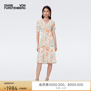 DVF度假茶歇裙印花中长款 连衣裙DS2S002