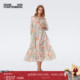 DVF浪漫夏花图案度假中长款 海岛度假 连衣裙DL2S018