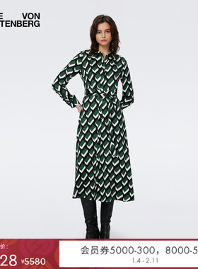 [提花工艺]DVF立体几何图案衬衫连衣裙DL3S062